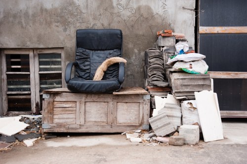 Professionals conducting flat clearance in a Blackwall flat